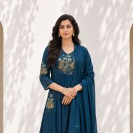 RITU - Blue Anarkali Suit Set - Image 5
