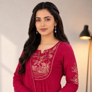 PALLAVI - Pink A-Line Suit Set - Image 5