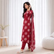 PAYAL - Red Straight Suit Set - Image 2