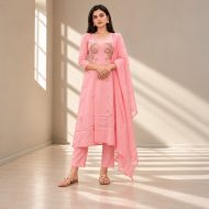 Madhur - Baby Pink Mul Cotton Suit Set