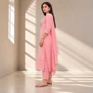 Madhur - Baby Pink Mul Cotton Suit Set - Image 5
