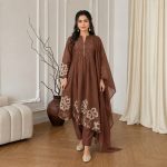 Tanishka - Brown Cotton Silk Festive Suit Set