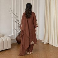 Tanishka - Brown Cotton Silk Festive Suit Set - Image 3
