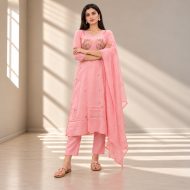 Madhur - Baby Pink Mul Cotton Suit Set - Image 3